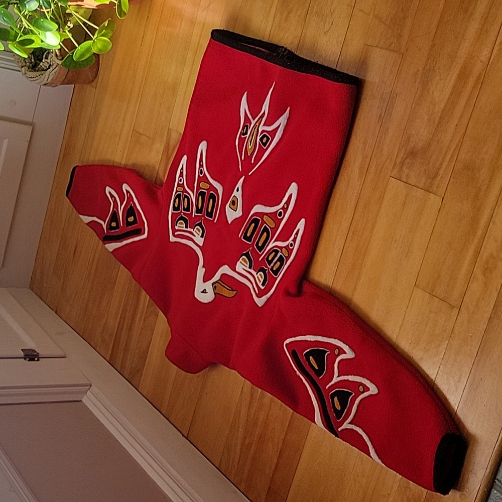 VTG L’egaree Yukon Fleece Embellished Bald Eagle Jacket with lining, Size L,